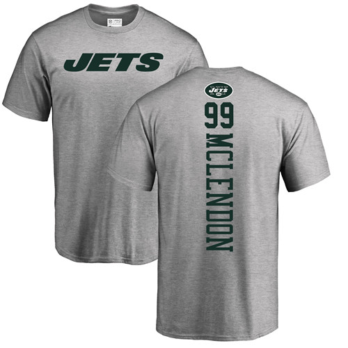 New York Jets Men Ash Steve McLendon Backer NFL Football #99 T Shirt->new york jets->NFL Jersey